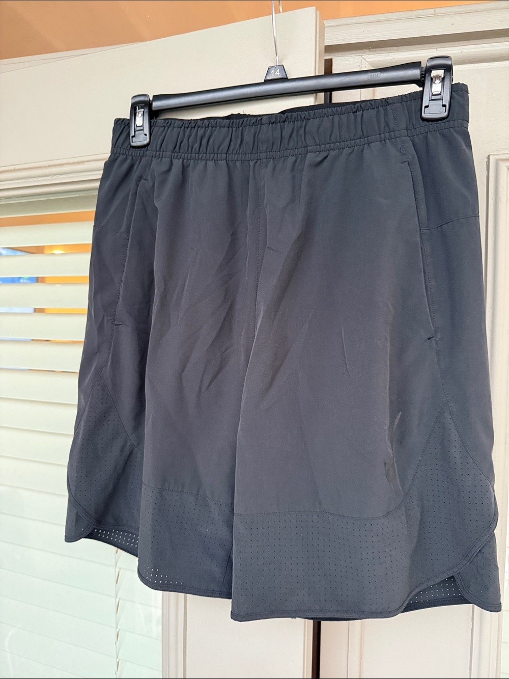 Nike Men's Black Athletic Shorts with Perforated Hem